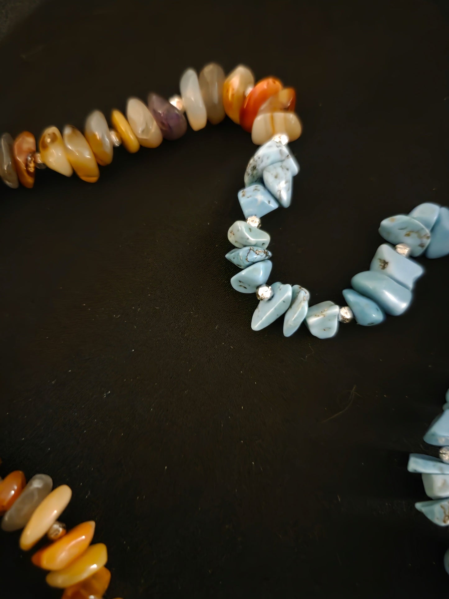 One-of-a-Kind Mixed Gemstone & Turquoise Necklace with Carnelian Pendant