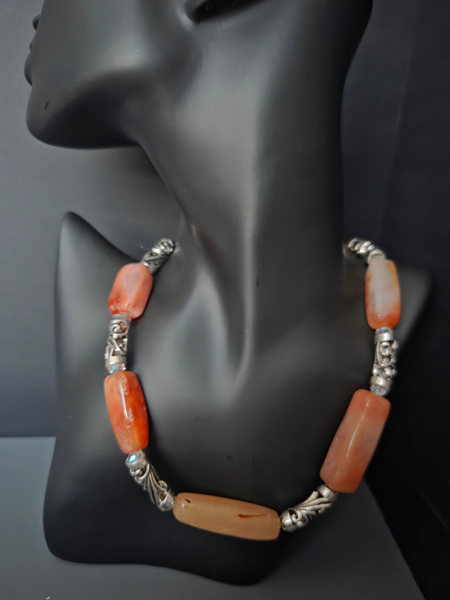 Orange Agate Statement Necklace – One of a Kind
