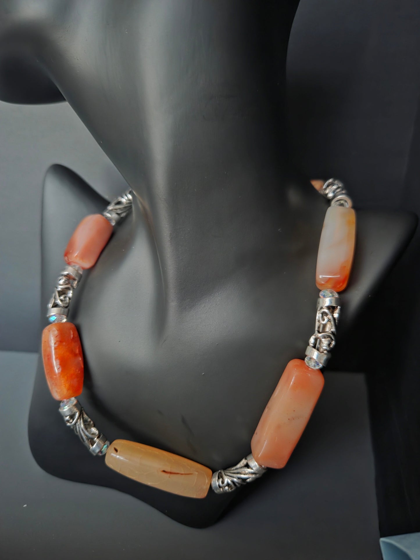 Orange Agate Statement Necklace – One of a Kind