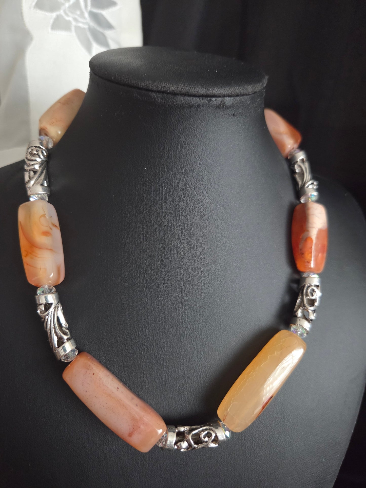 Orange Agate Statement Necklace – One of a Kind