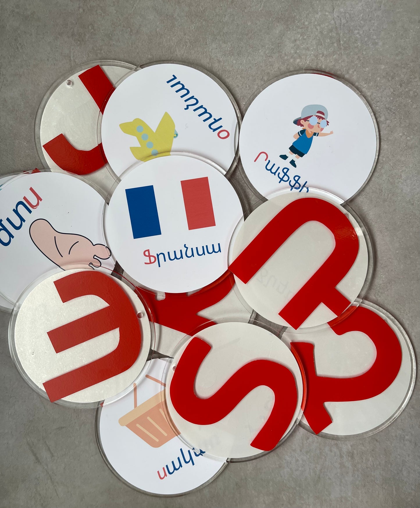 Armenian Alphabet Round Tiles